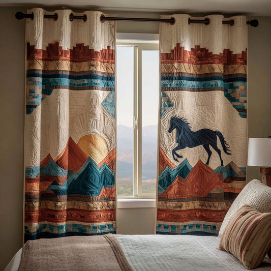 Adobe Mountain Run Quilted Curtains NCU0DH843