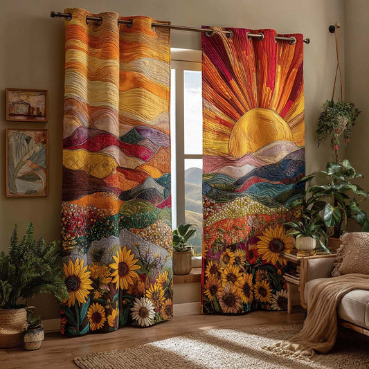 Amber Horizon Quilted Curtains NCU0NH001