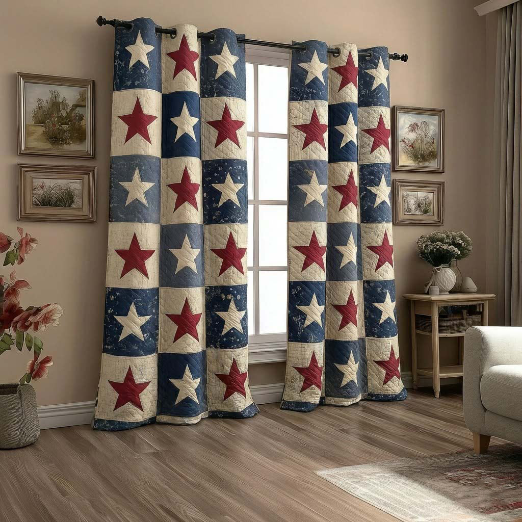 Americana Stitch Spirit Quilted Curtains NCU0QQ319