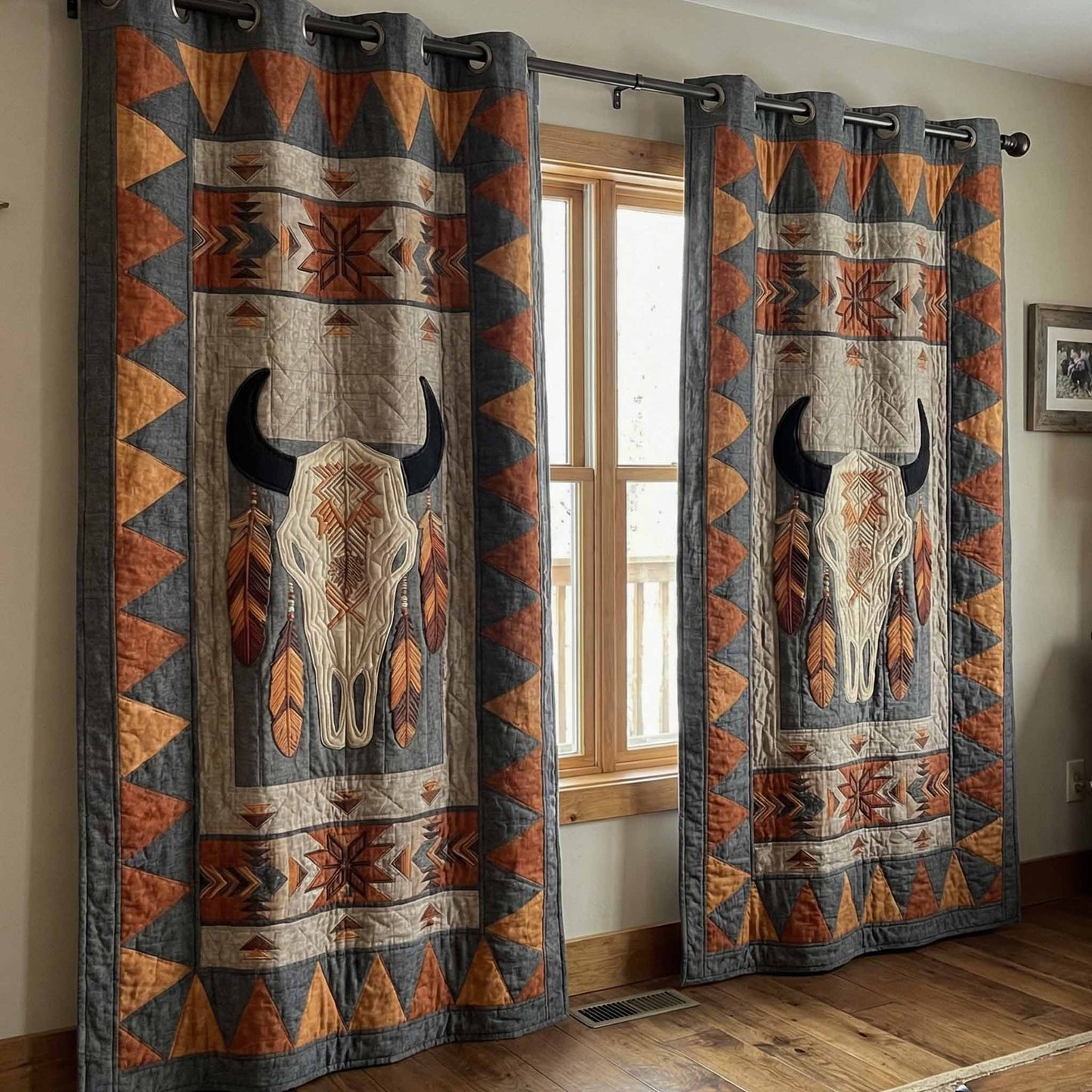 Ancestral Skull Quilted Curtains NCU0DX048