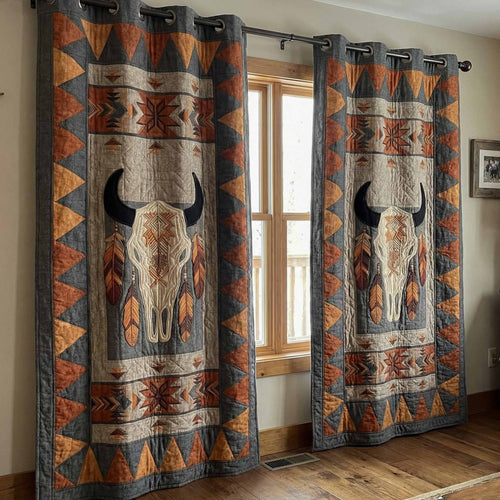 Ancestral Skull Quilted Curtains NCU0DX048