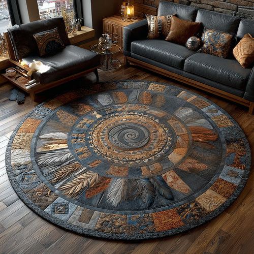 Ancient Feathers Quilted Round Mat NCU0PT7435