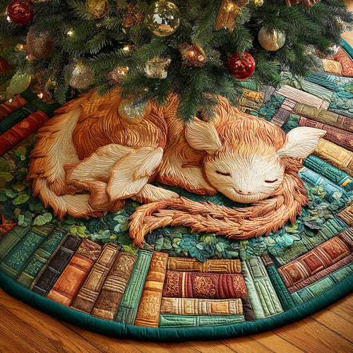 Ancient Tome Dragon Christmas Quilted Tree Skirt NCU0ND014