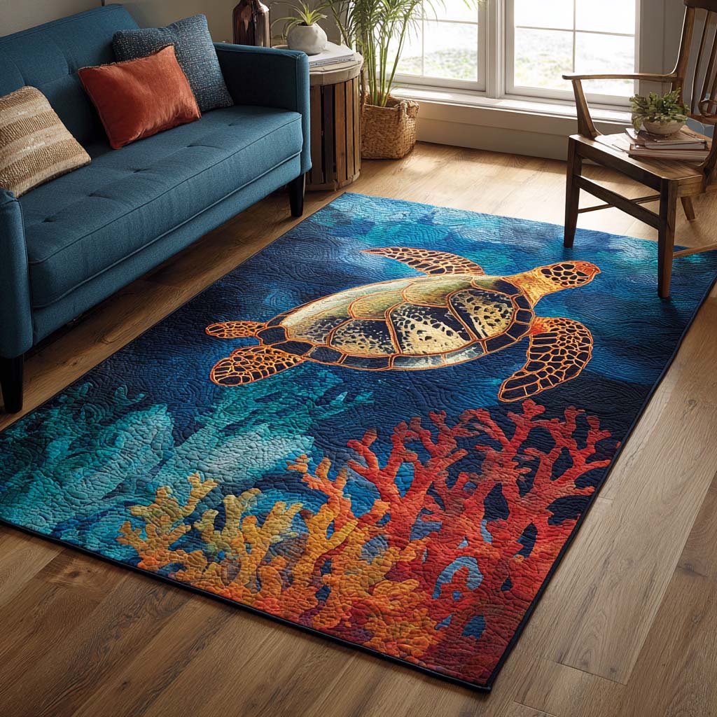 Aqua Turtle Area Rug NCU0NT10051