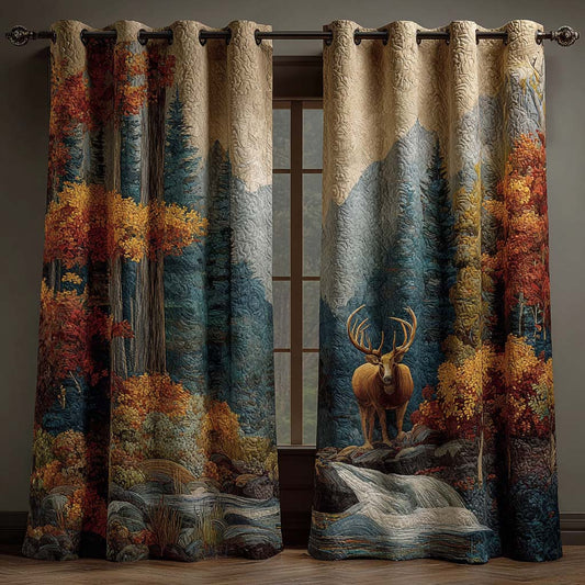 Autumn Deer Quilted Curtains NCU0QQ223