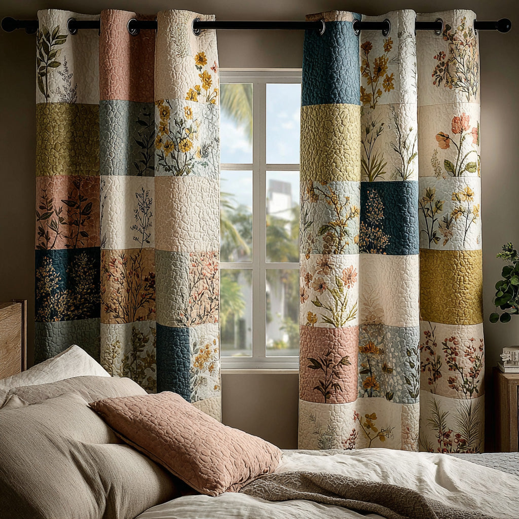 Autumn Florals Quilted Curtains NCU0DH699