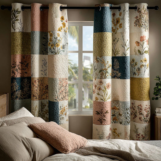 Autumn Florals Quilted Curtains NCU0DH699