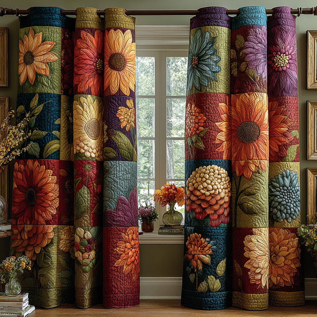Autumn Garden Quilted Curtains NCU0DH692
