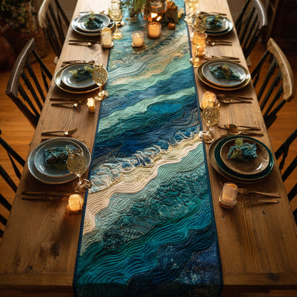 Azure Ocean Quilted Table Runner NCU0HNH382