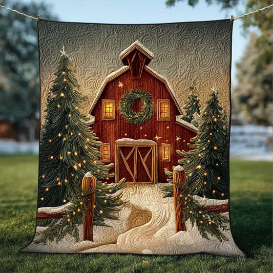 Barn Wreath Quilted Blanket NCU0HT024