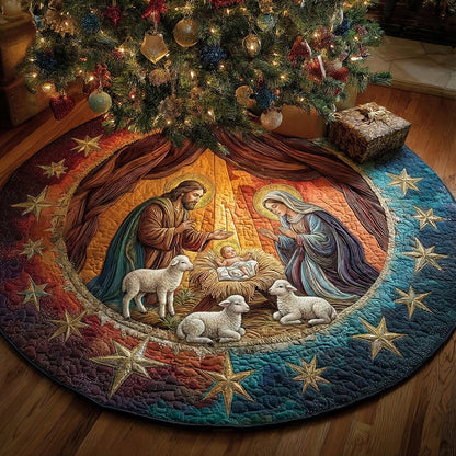 Bethlehem Star Christmas Quilted Tree Skirt NCU0DH616