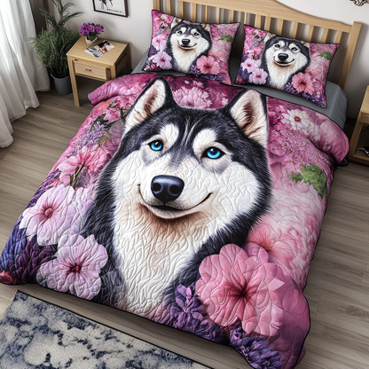 Blooming Husky 3-Piece Quilted Bedding Set NCU0NL043