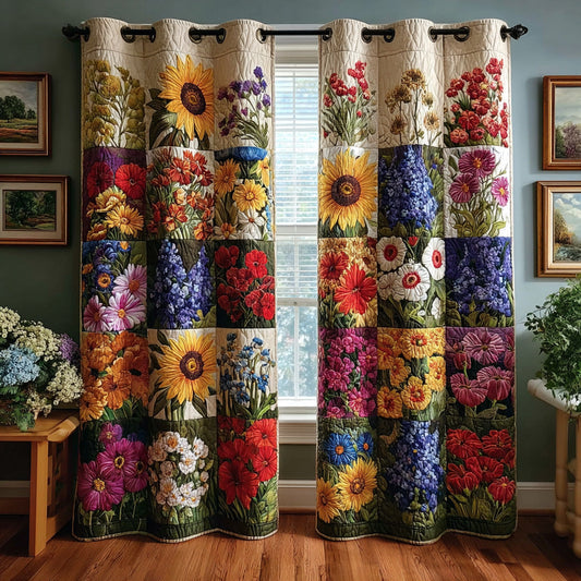 Blooming Patchwork Quilted Curtains NCU0DH691