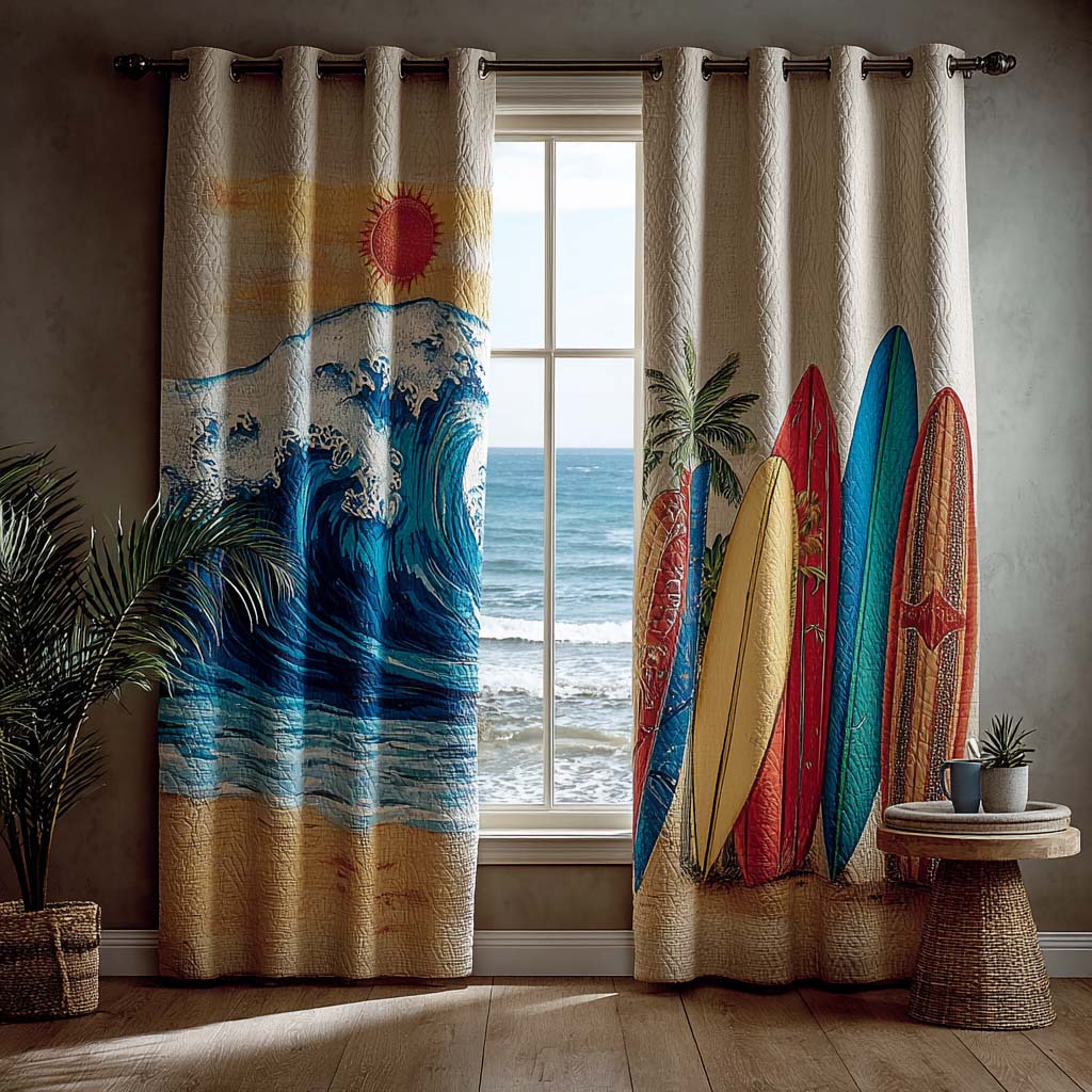 Blue Horizon Quilted Curtains NCU0QQ191