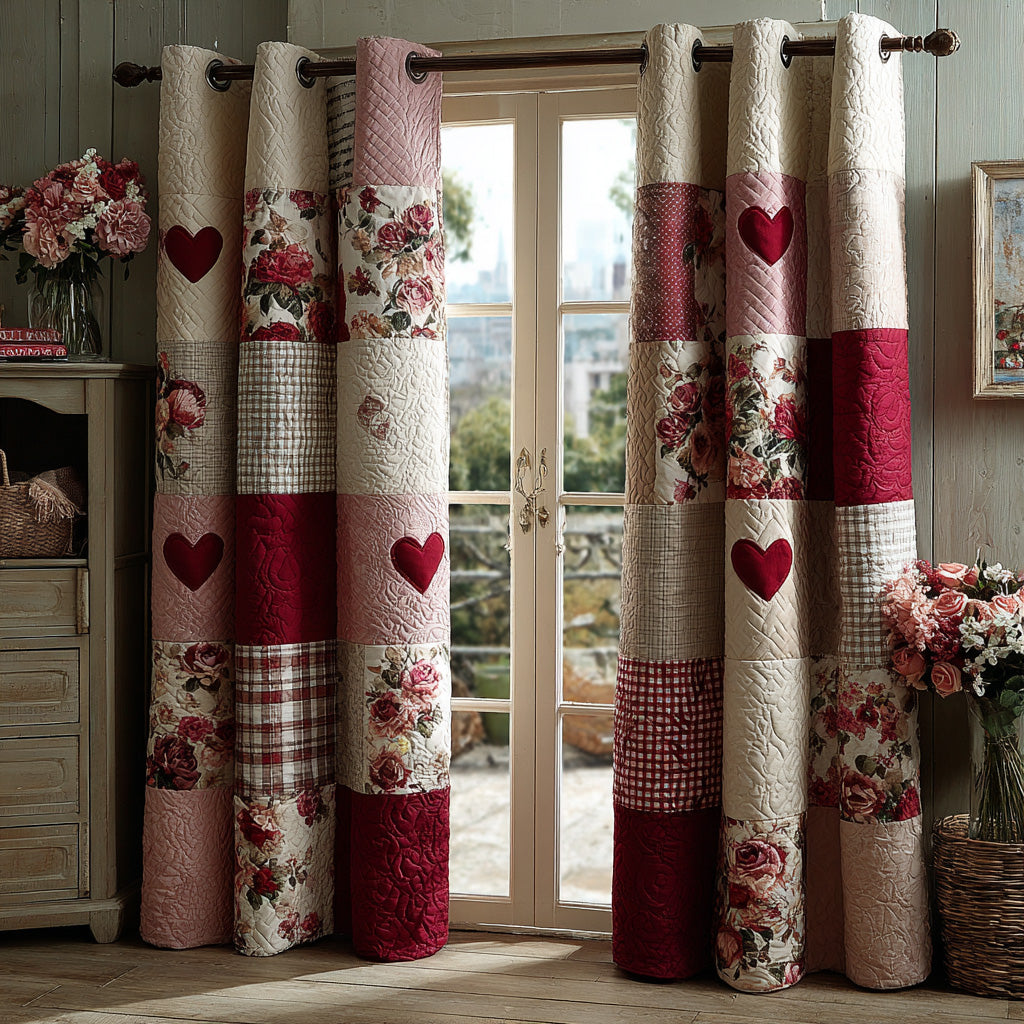 Blush Romance Quilted Curtains NCU0DH658