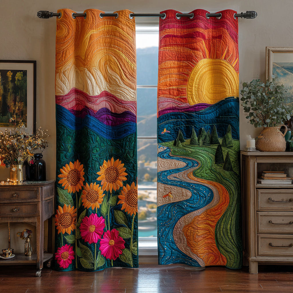 Bohemian Sunpath Quilted Curtains NCU0TP0089
