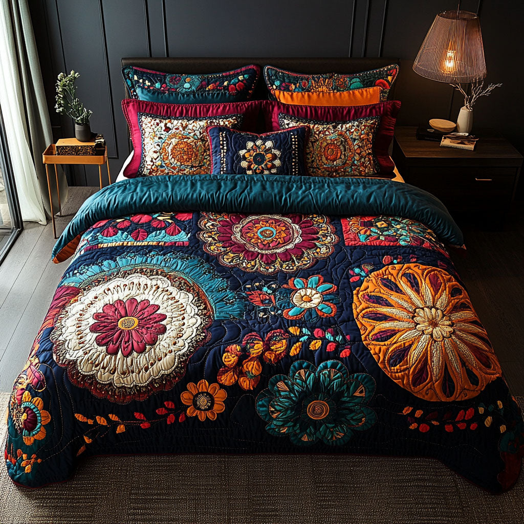 Boho Garden 3-Piece Quilted Bedding Set NCU0PT7135