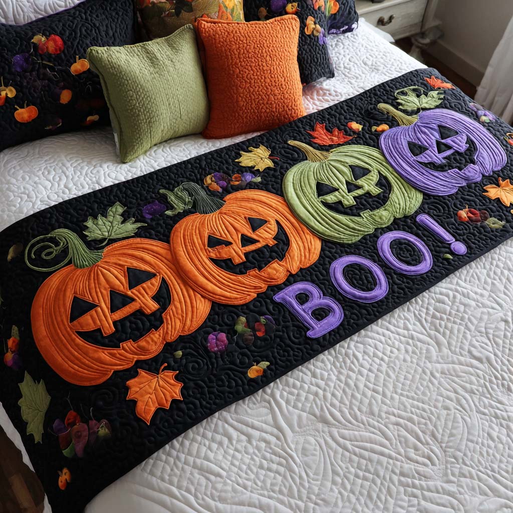 Boo Night Quilted Bed Runner NCU0NT9429