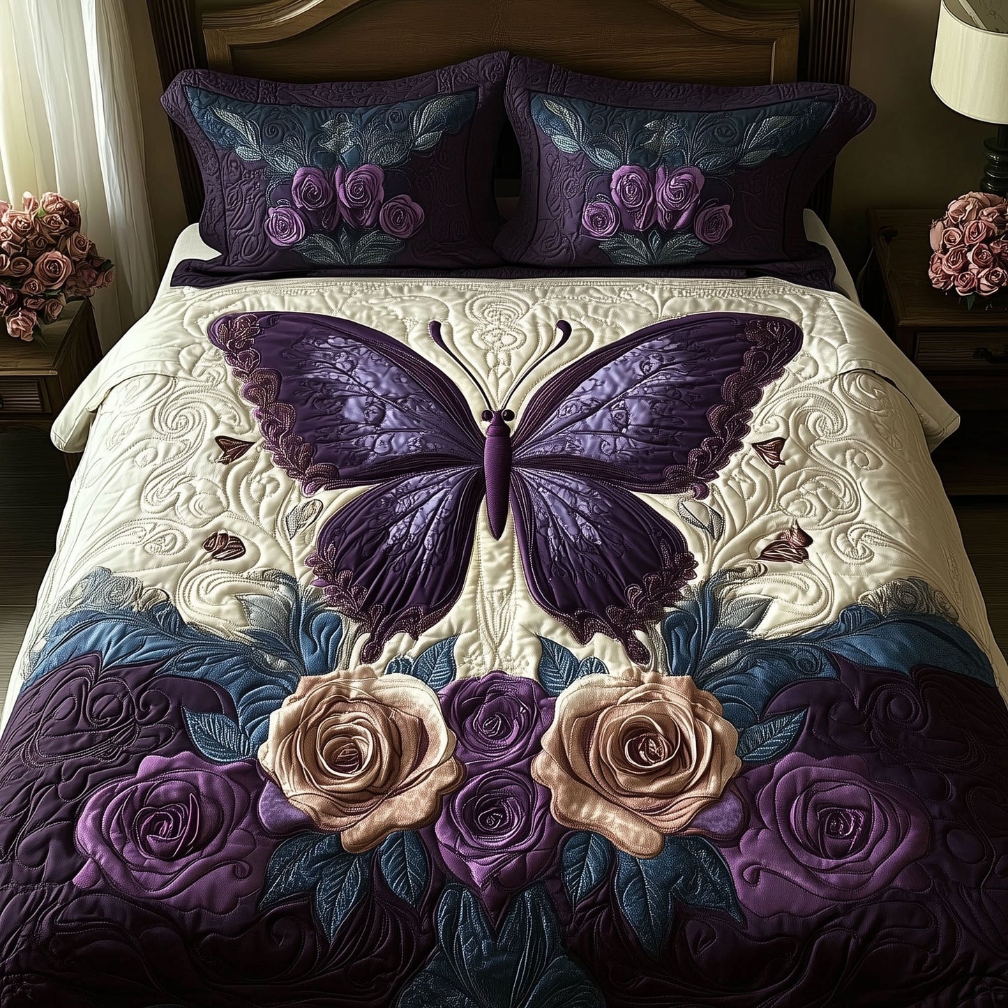 Butterfly Dreams 3-Piece Quilted Bedding Set NCU0VH1924