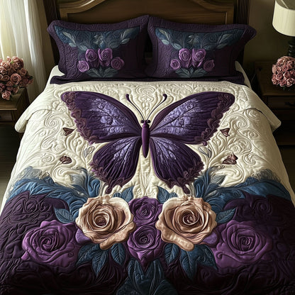 Butterfly Dreams 3-Piece Quilted Bedding Set NCU0VH1924