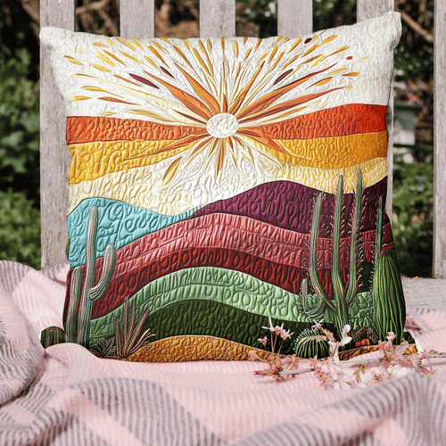 Cactus Sunset Quilted Pillow Case NCU0VL1072