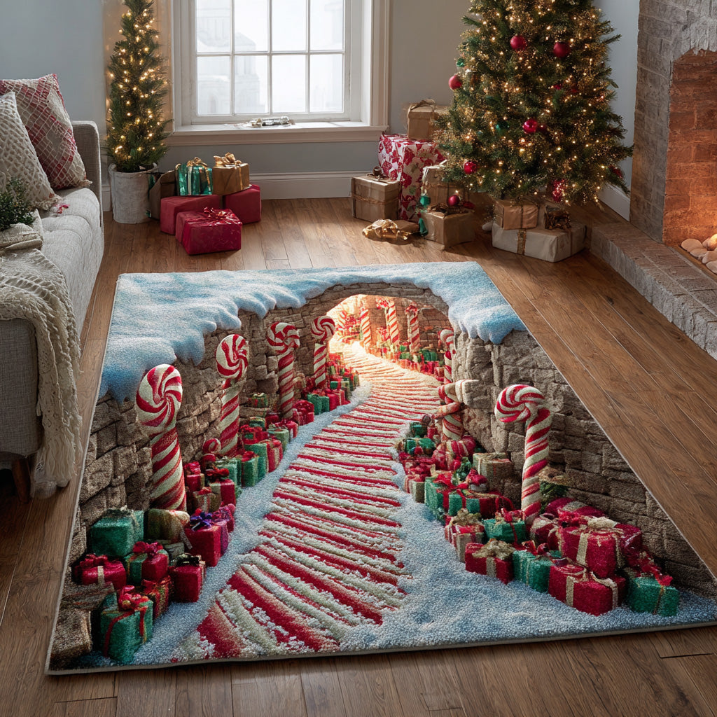 Candy Cane Tunnel Area Rug NCU0DH471