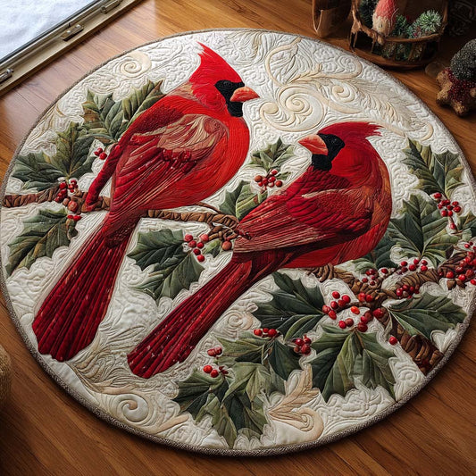 Cardinals of Love Quilted Round Mat NCU0HT025