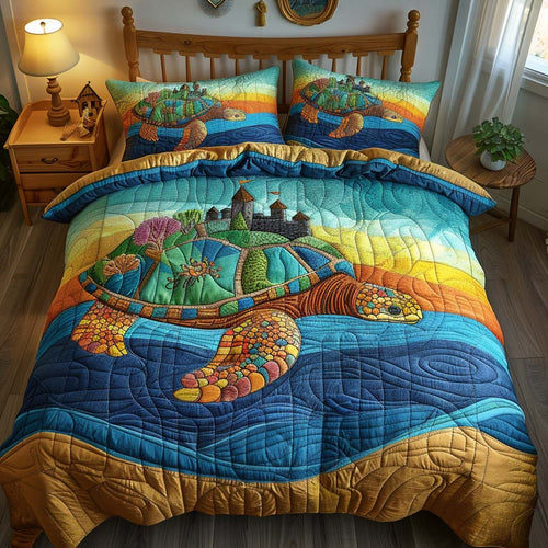 Castle Turtle 3-Piece Quilted Bedding Set NCU0QQ004