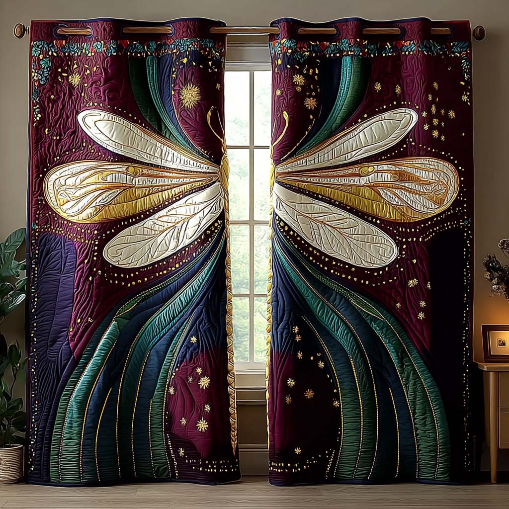 Celestial Dragonfly Quilted Curtains NCU0QQ175