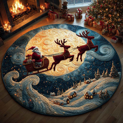 Celestial Santa Quilted Round Mat NCU0QQ077