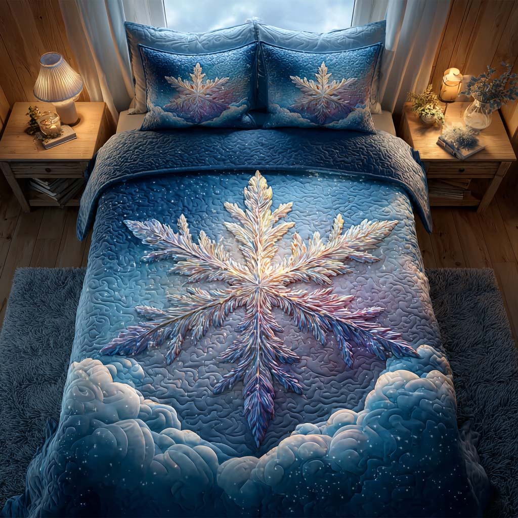 Celestial Snowburst 3-Piece Quilted Bedding Set NCU0QQ128