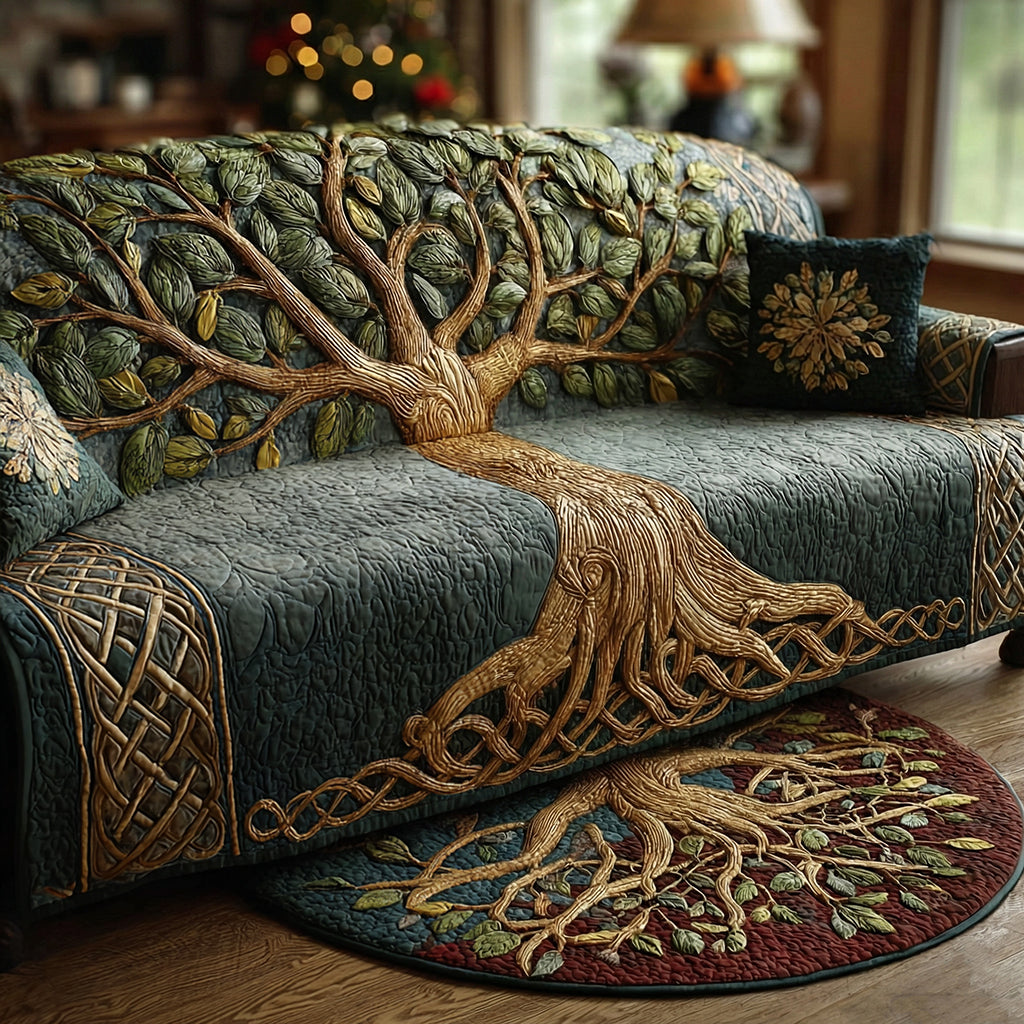 Celtic Roots Quilted Sofa Cover NCU0DH642