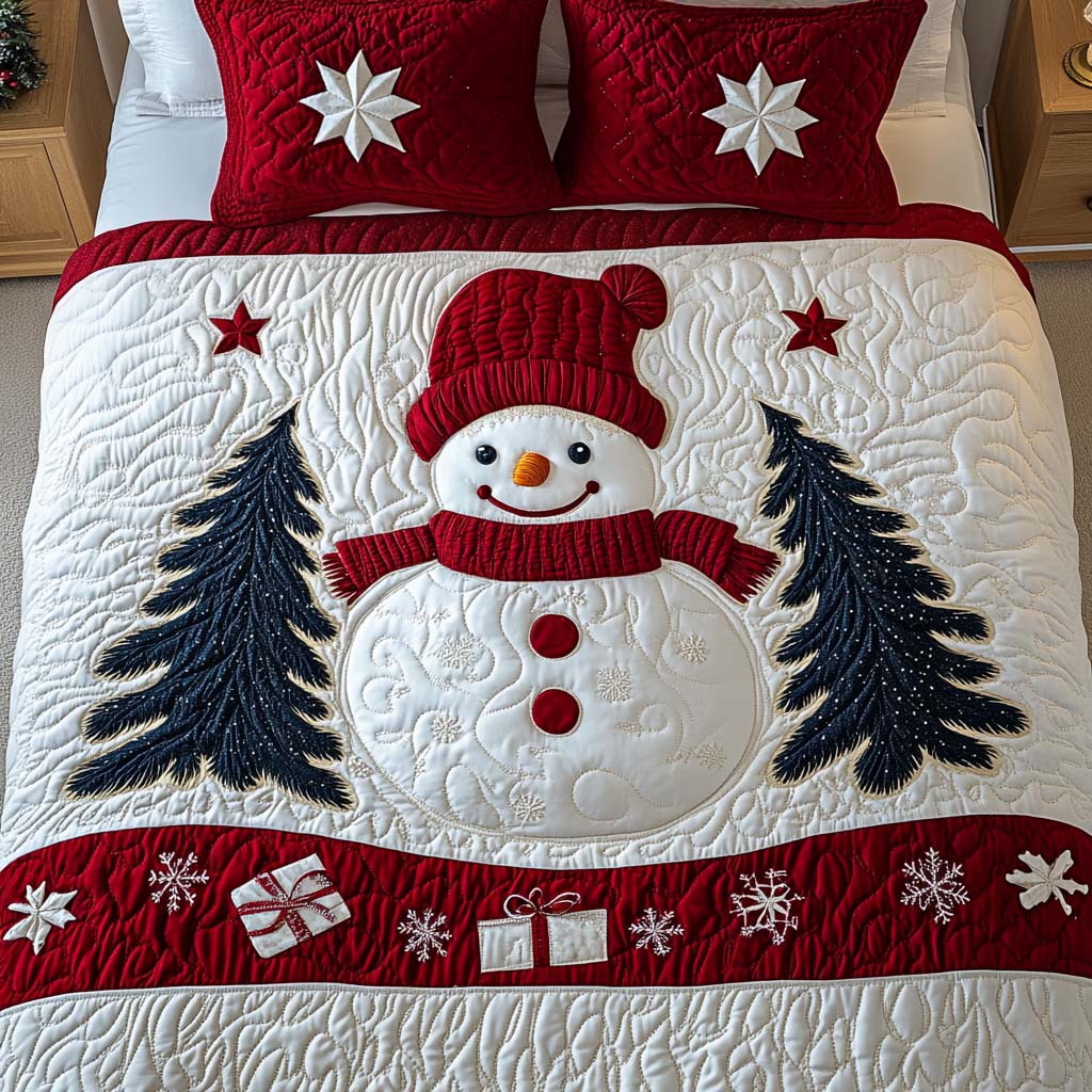 Christmas Cheer 3-Piece Quilted Bedding Set NCU0TN48