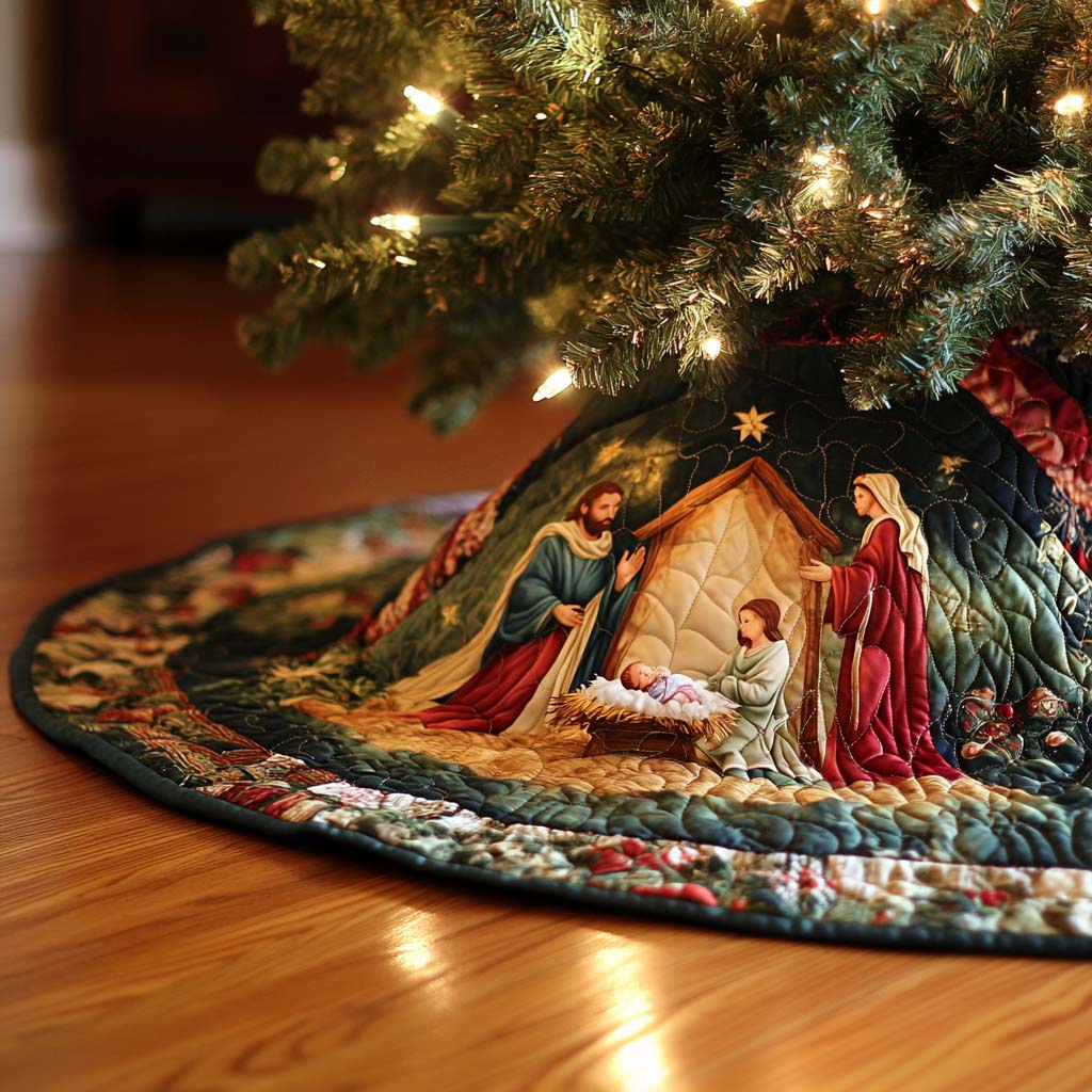 Christmas Glory Christmas Quilted Tree Skirt NCU0VH114