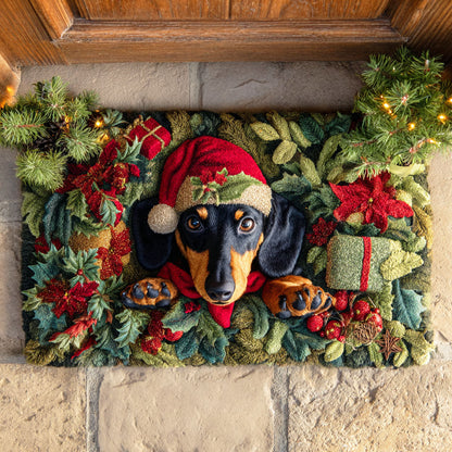 Christmas Leaf Pup Doormat NCU0TD675