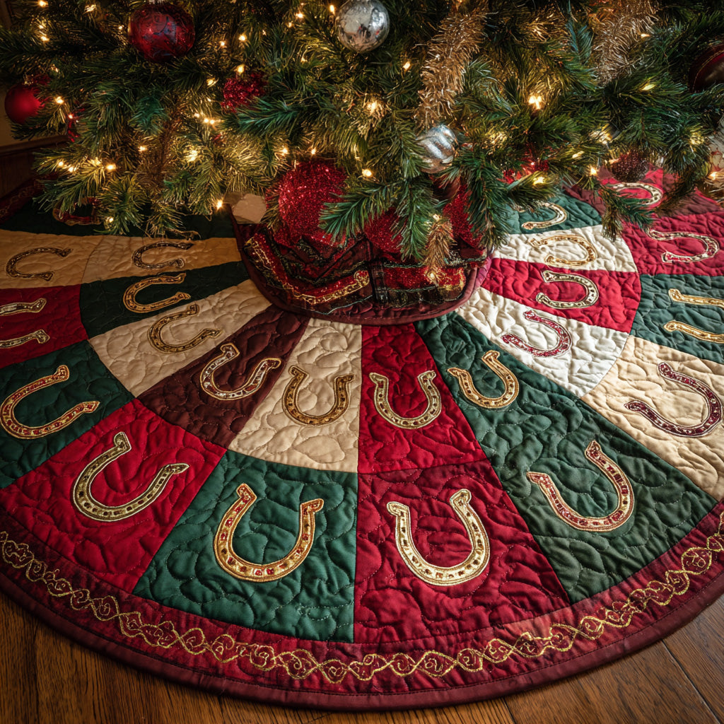 Christmas Lucky Charm Christmas Quilted Tree Skirt NCU0DH527