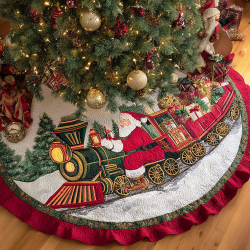 Christmas Rail Route Christmas Quilted Tree Skirt NCU0NTD805