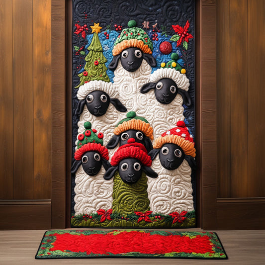 Christmas Sheep Duo Quilted Door Cover NCU0TP0031