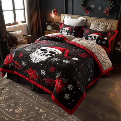 Christmas Skull 3-Piece Quilted Bedding Set NCU0QQ010