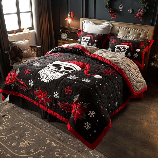 Christmas Skull 3-Piece Quilted Bedding Set NCU0QQ010