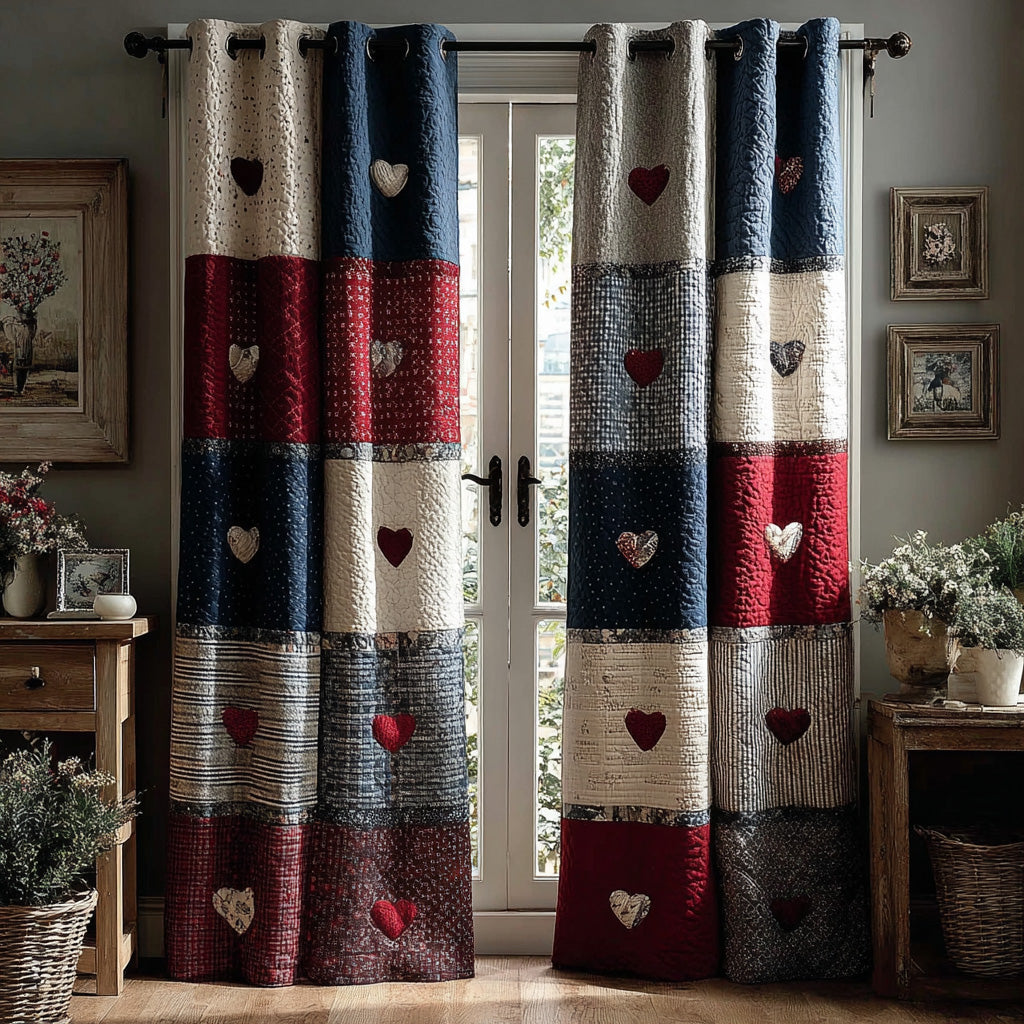 Classic Heart Quilted Curtains NCU0DH660