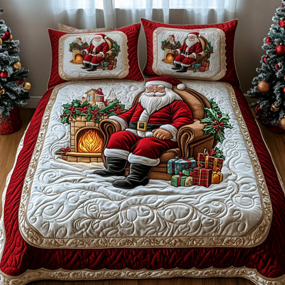 Classic Santa 3-Piece Quilted Bedding Set NCU0DV1807