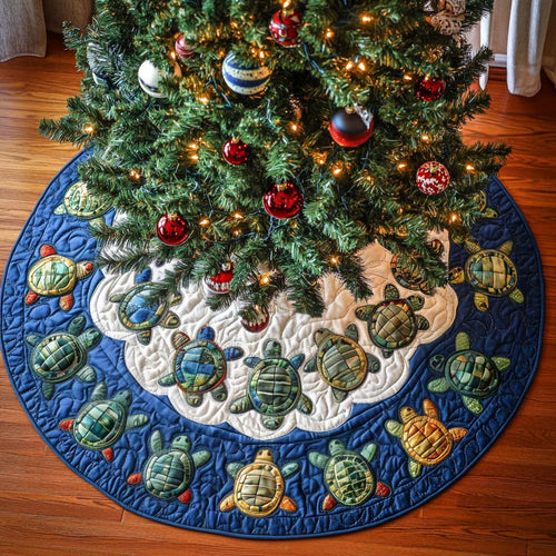 Coastal Harmony Christmas Quilted Tree Skirt NCU0NT1946