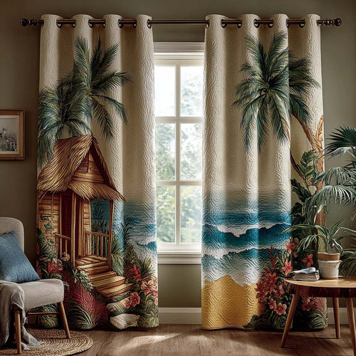 Coastal Haven Quilted Curtains NCU0QQ193