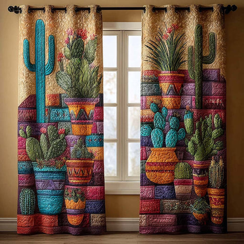 Colorful Desert Garden Quilted Curtains NCU0QQ176