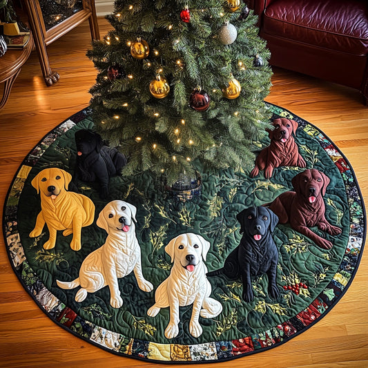 Colorful Labrador Christmas Quilted Tree Skirt NCU0DV1795