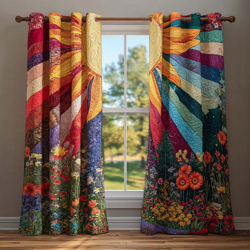 Colorful Meadow Quilted Curtains NCU0QQ161