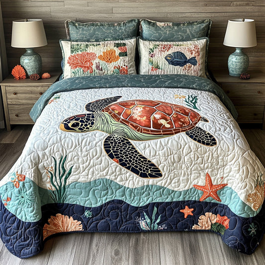 Coral Coast Comforter 3-Piece Quilted Bedding Set NCU0DH341