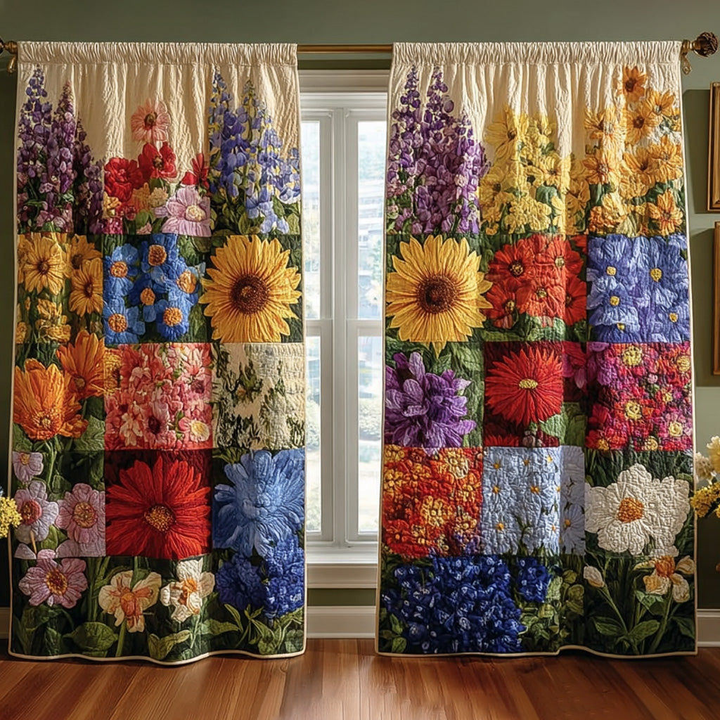 Cottage Blossom Quilted Curtains NCU0DH694