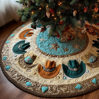 Country Rodeo Christmas Quilted Tree Skirt NCU0TV915